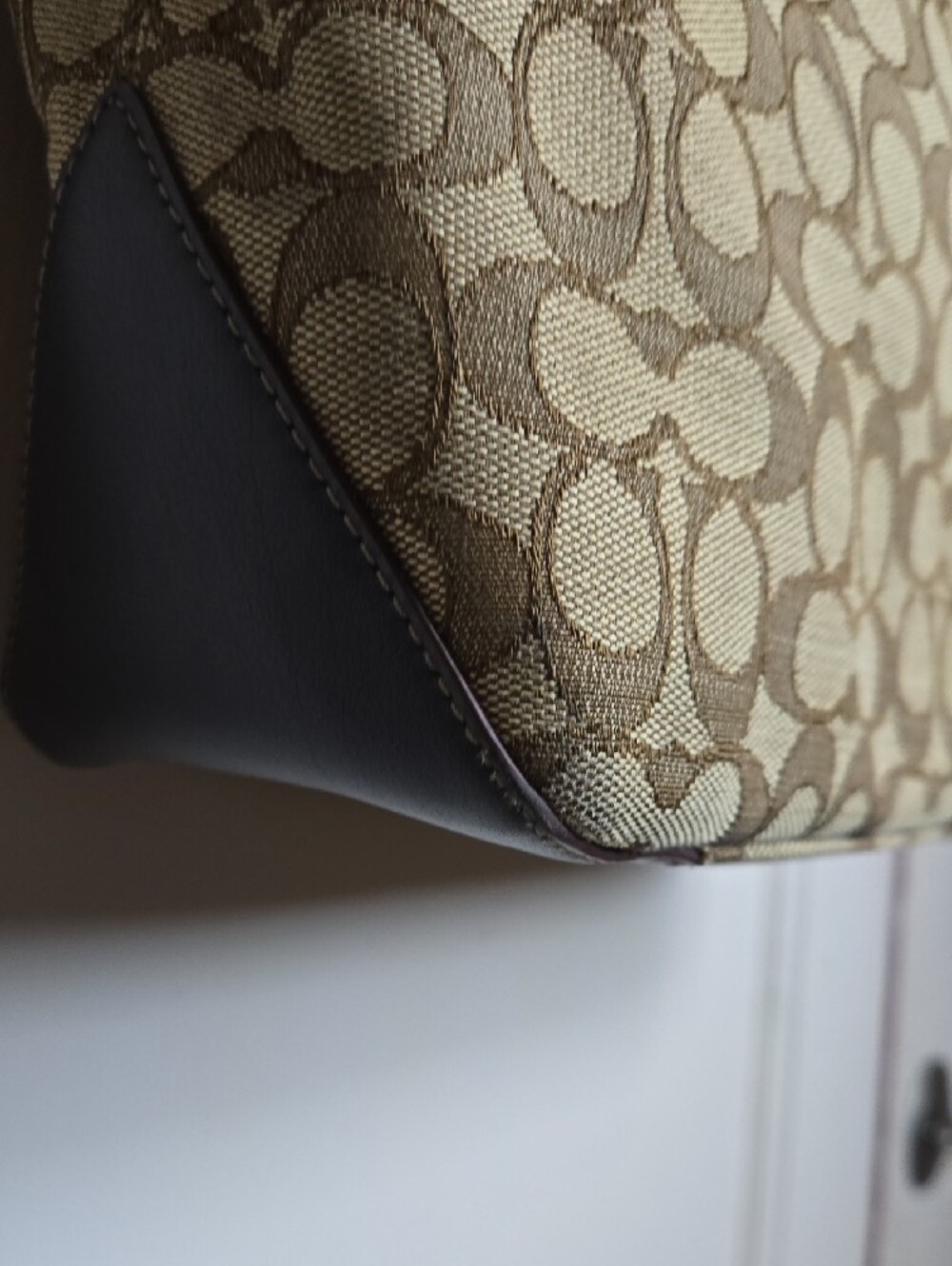 Coach Signature Canvas Tote in Tan and Dark Brown - Picture 5 of 12